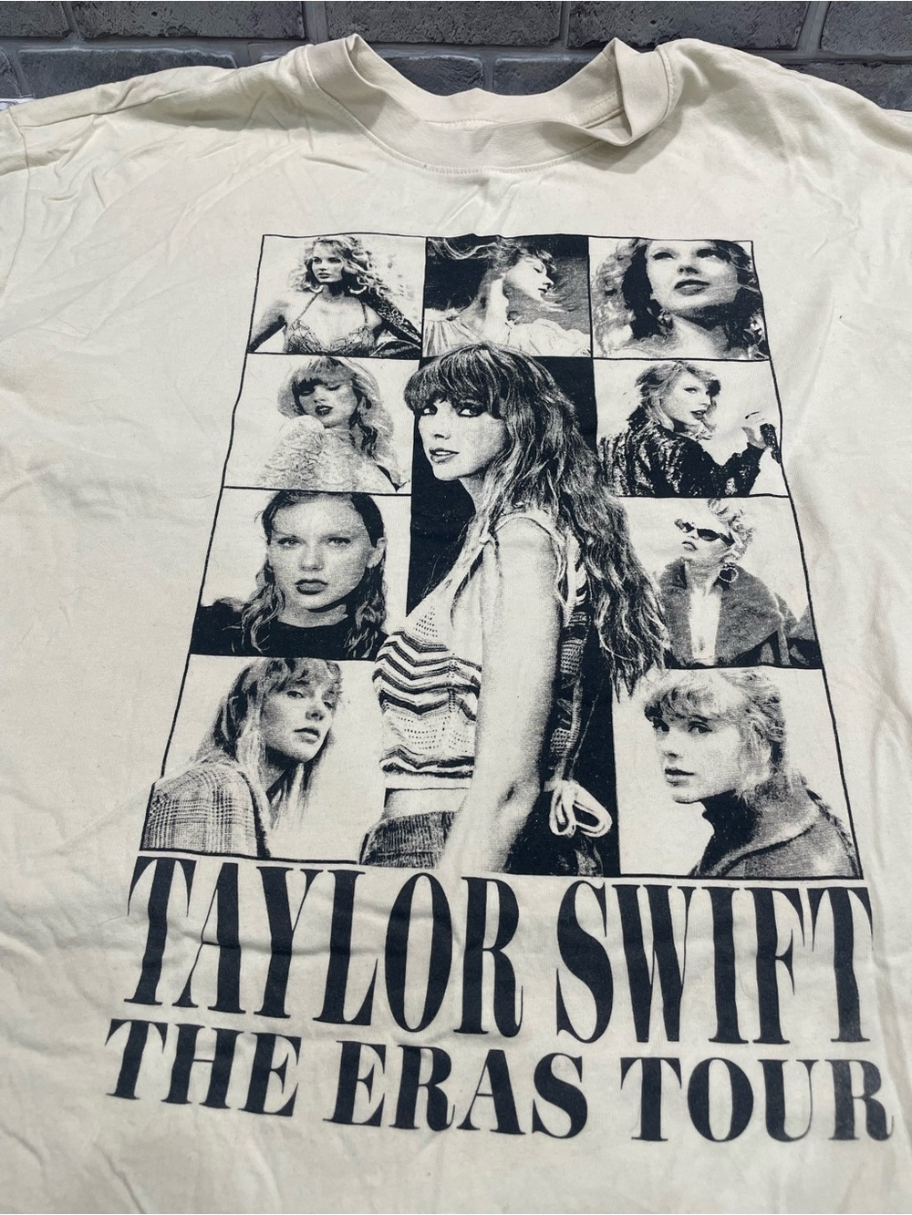 Taylor Swift Cream and Black 'The Eras Tour' Graphic Tee